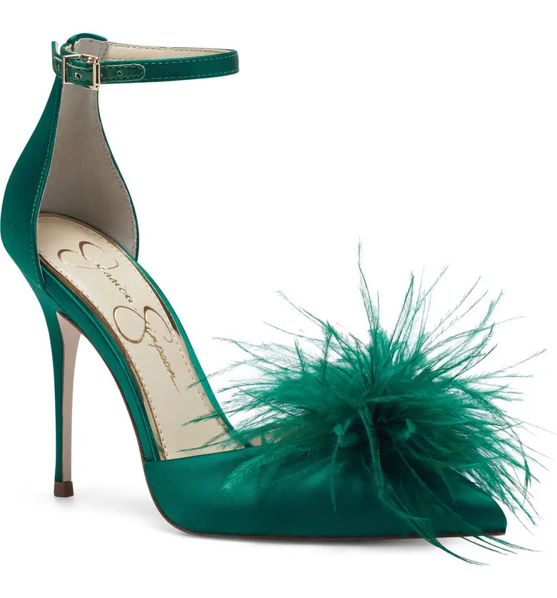 Jessica Simpson Wolistie Pompom Stiletto Sandal | Nordstrom | Nordstrom