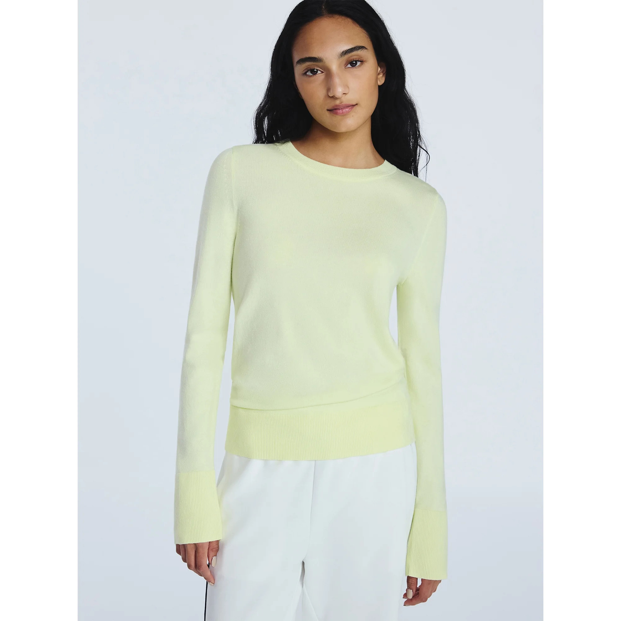 Free Assembly Women's and Women's Plus Cozy Yarn Crewneck Sweater with Long Sleeves. Lightweight,... | Walmart (US)