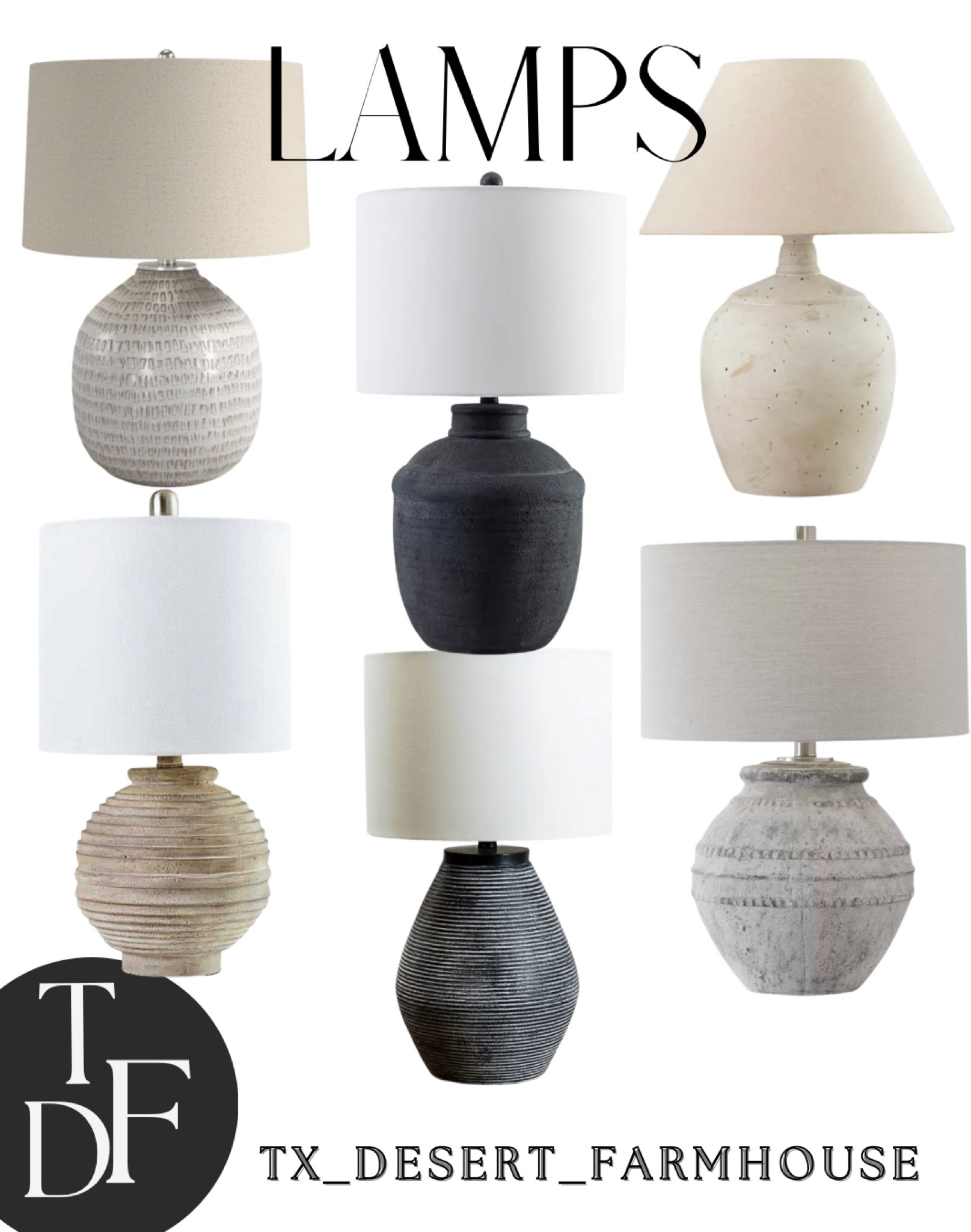 Table Lamps

#tablelamp #lamp #lampstand #lampshade #blacklamp #whitelamp #graylamp #beigelamp #modernlamp #rusticlamp #widebaselamp #lamps #modernfarmhouse #claylamp #concretelamp #neutrallamp #neutralhomedecor #homedecor #decor #homeinterior #shelfdecor #tabledecor #light #lighting #lights #home #house #clearance #deals #sales 

#LTKhome #LTKstyletip #LTKfamily