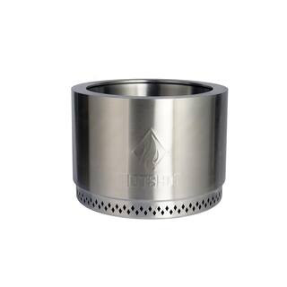 Explorer Portable Low Smoke 19.5 in. Round Wood-Burning Fire Pit in Stainless Steel with Carry Ba... | The Home Depot