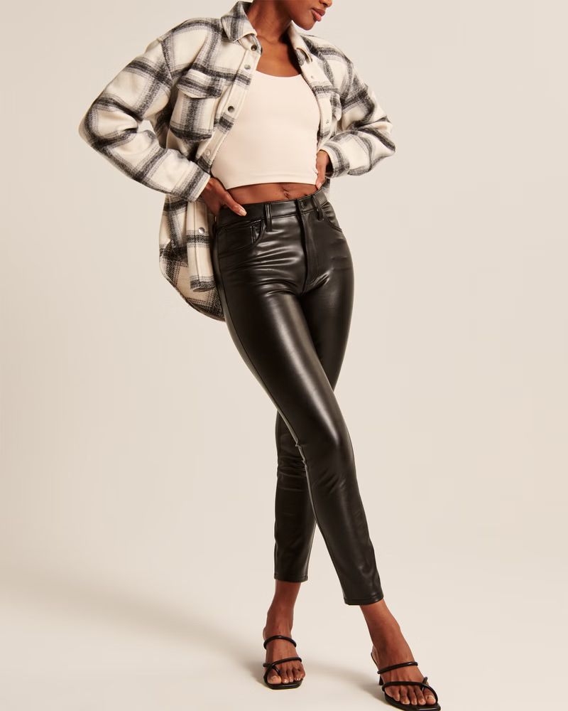 Women's Vegan Leather Skinny Pants | Women's Bottoms | Abercrombie.com | Abercrombie & Fitch (US)