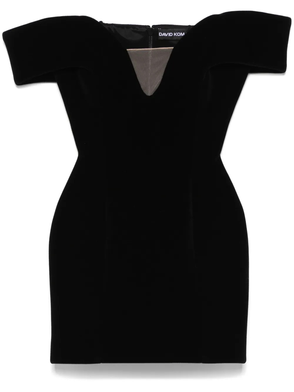 David Koma off-shoulder Velvet Mini Dress | Black | FARFETCH FR | Farfetch Global