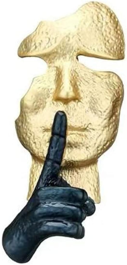 Gold Mask Enamel Lapel Pin Silence is Gold Thinker Pin Badge Abstract Art Enamel Brooch Mask Pin ... | Amazon (US)