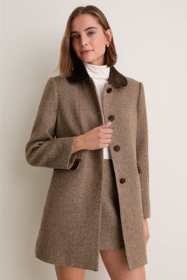 Herringbone Velvet Trim Concord Coat | Tuckernuck (US)