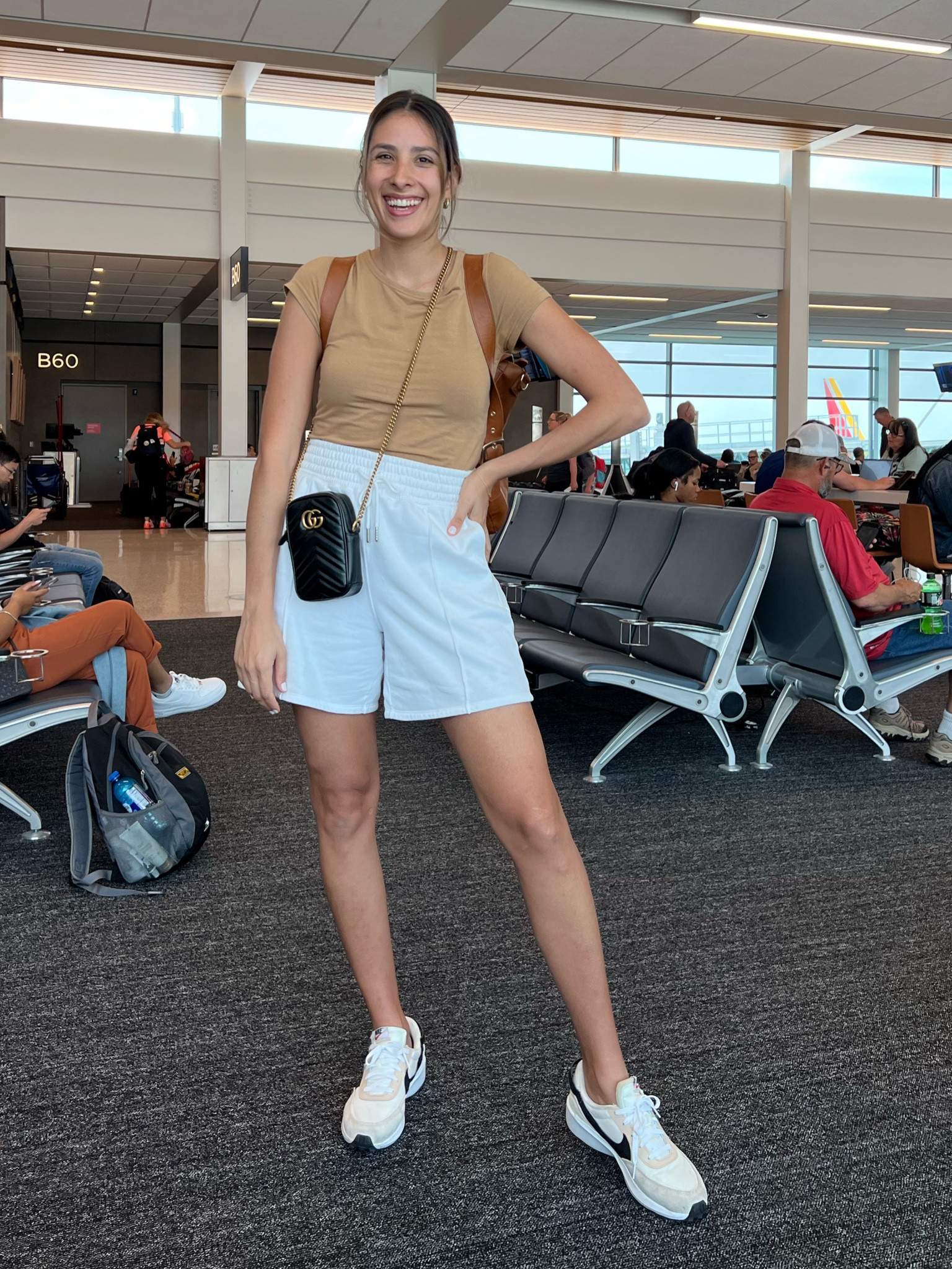 Mom airport style ✈️ Comfy sweater shorts, sneakers and basic tee✔️
#momstyle #airportstyle #traveloutfit

#LTKtravel #LTKfamily #LTKstyletip