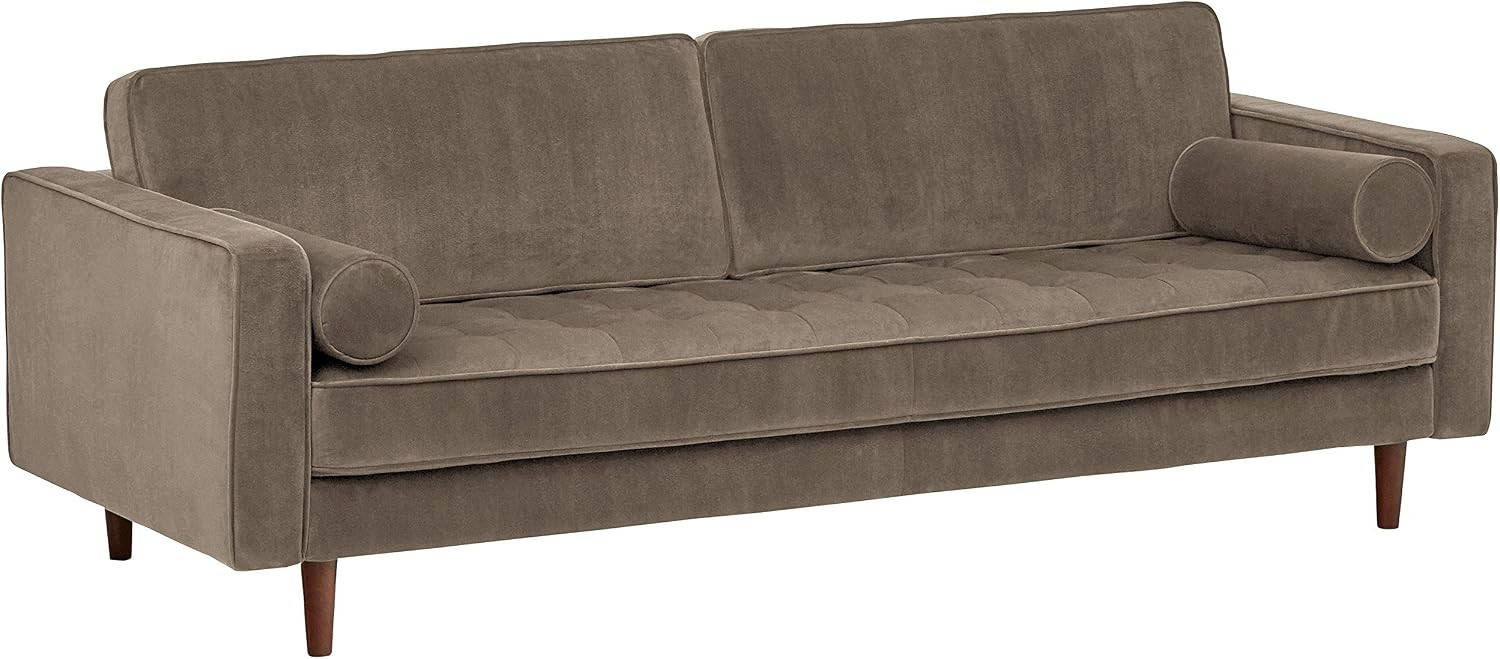 Amazon Brand – Rivet Aiden Mid-Century Modern Sofa Couch (86.6"W) - Otter Gray | Amazon (US)