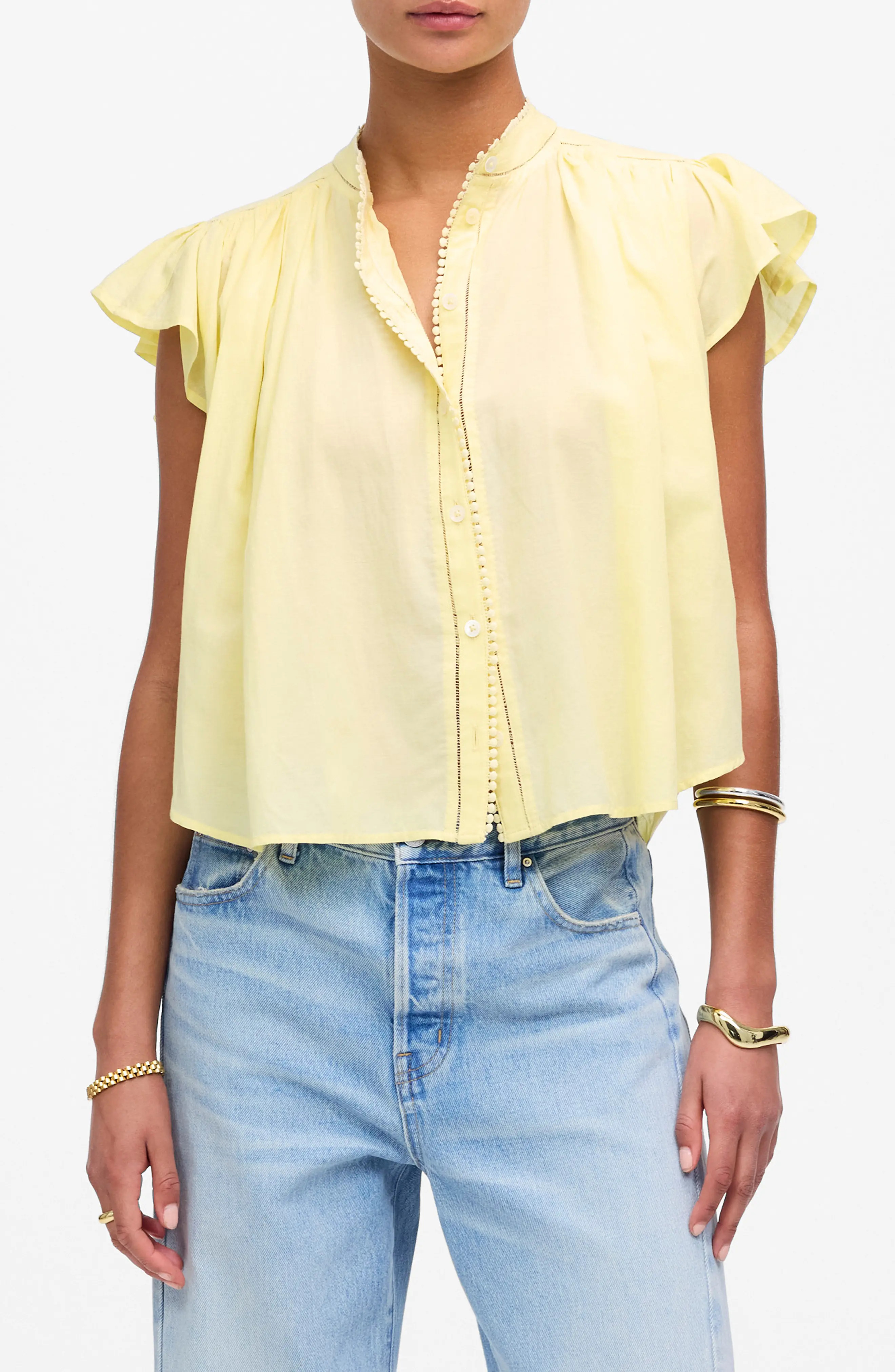 Circle Trim Flutter Sleeve Shirt (Women) | Nordstromrack | Nordstrom Rack