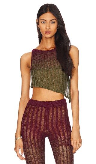 Zicatela Asymmetrical Knit Top in Red Green Ombre | Revolve Clothing (Global)