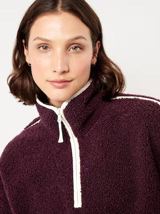 Loose Sherpa Quarter-Zip Pullover | Old Navy (US)