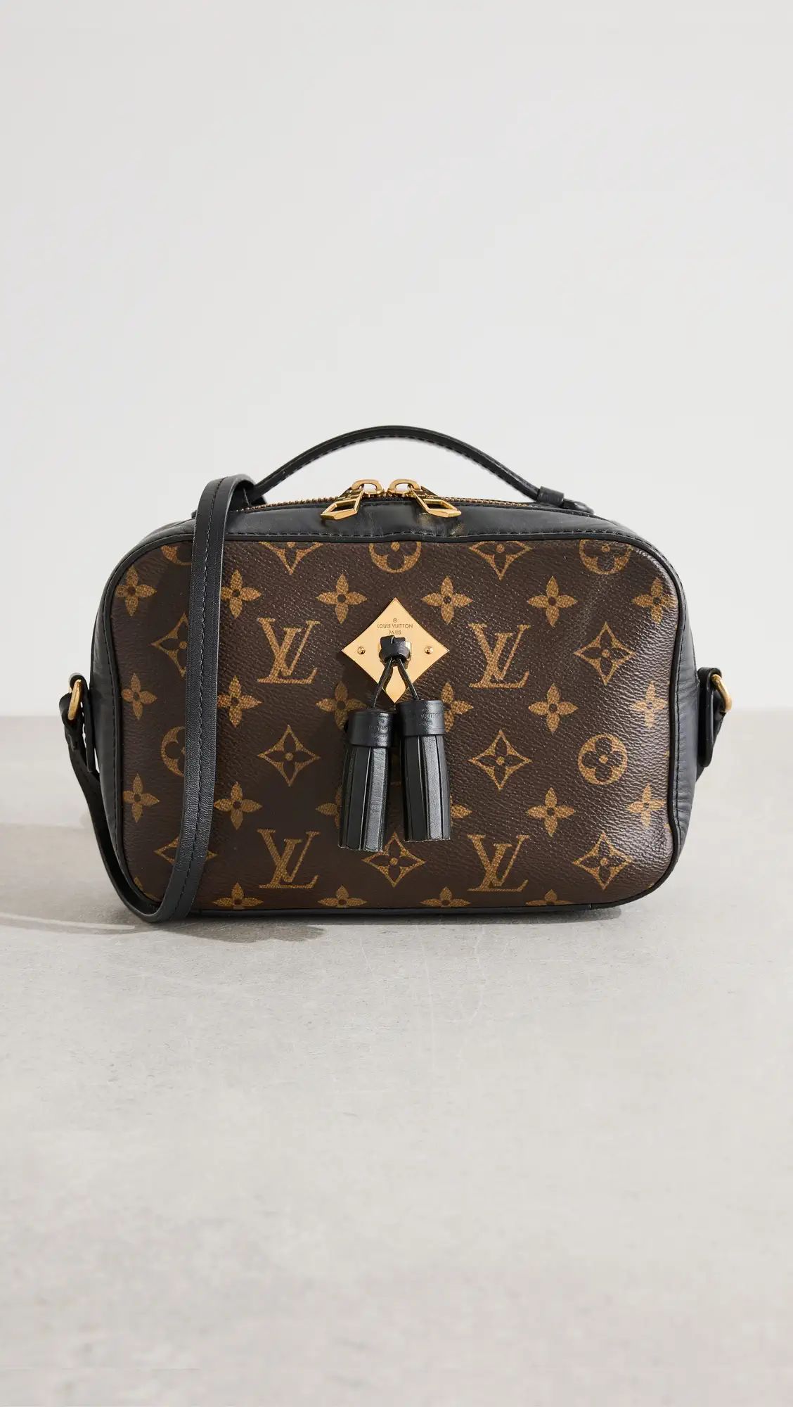 What Goes Around Comes Around Louis Vuitton Black AB Monogram Saintonge Camera Bag | Shopbop | Shopbop