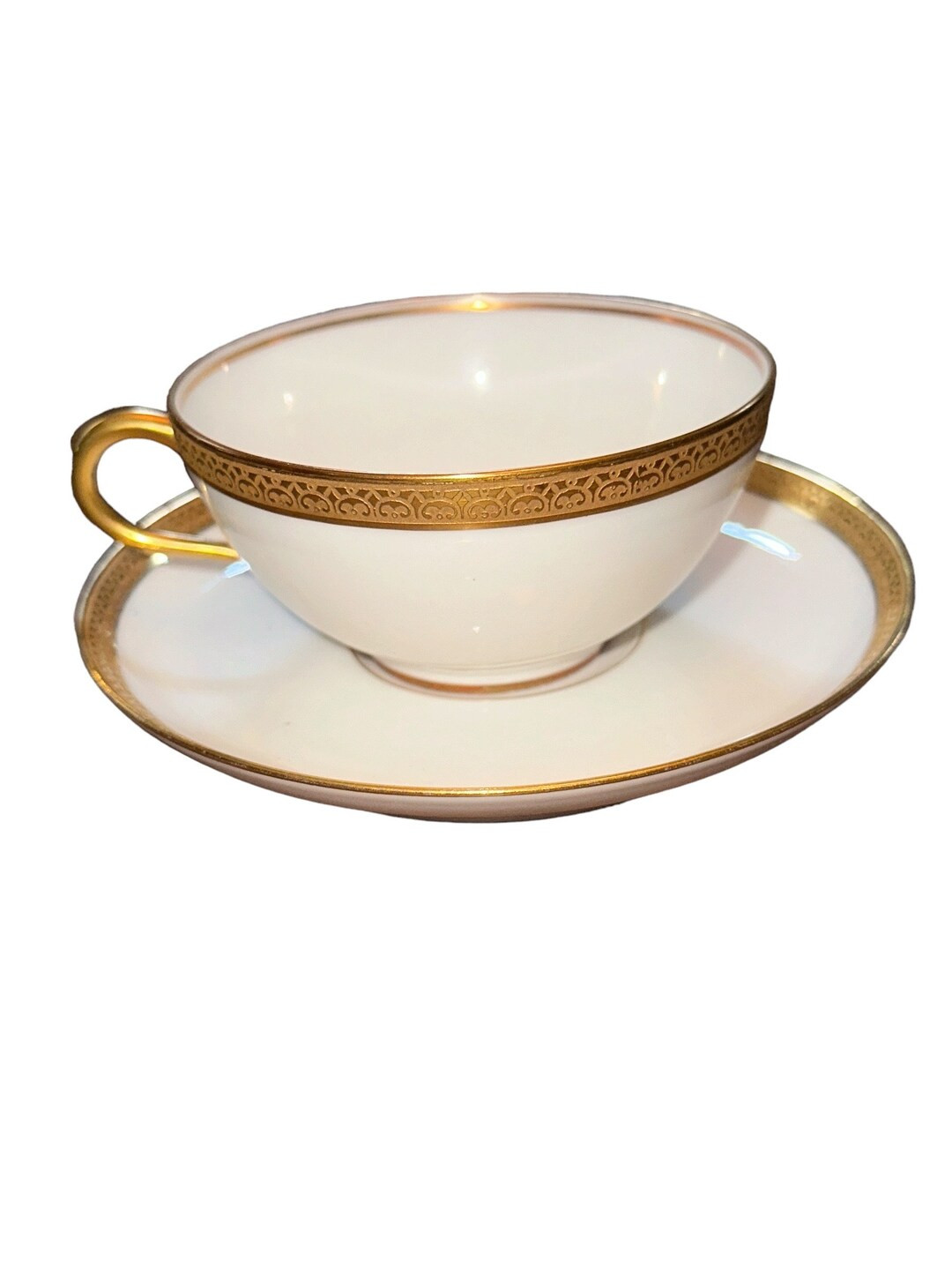 Vintage 40s Old Abbey Limoges France Gold Greek Key Art Nouveau Deco Gold Rimmed Footed Tea Cup S... | Etsy (US)