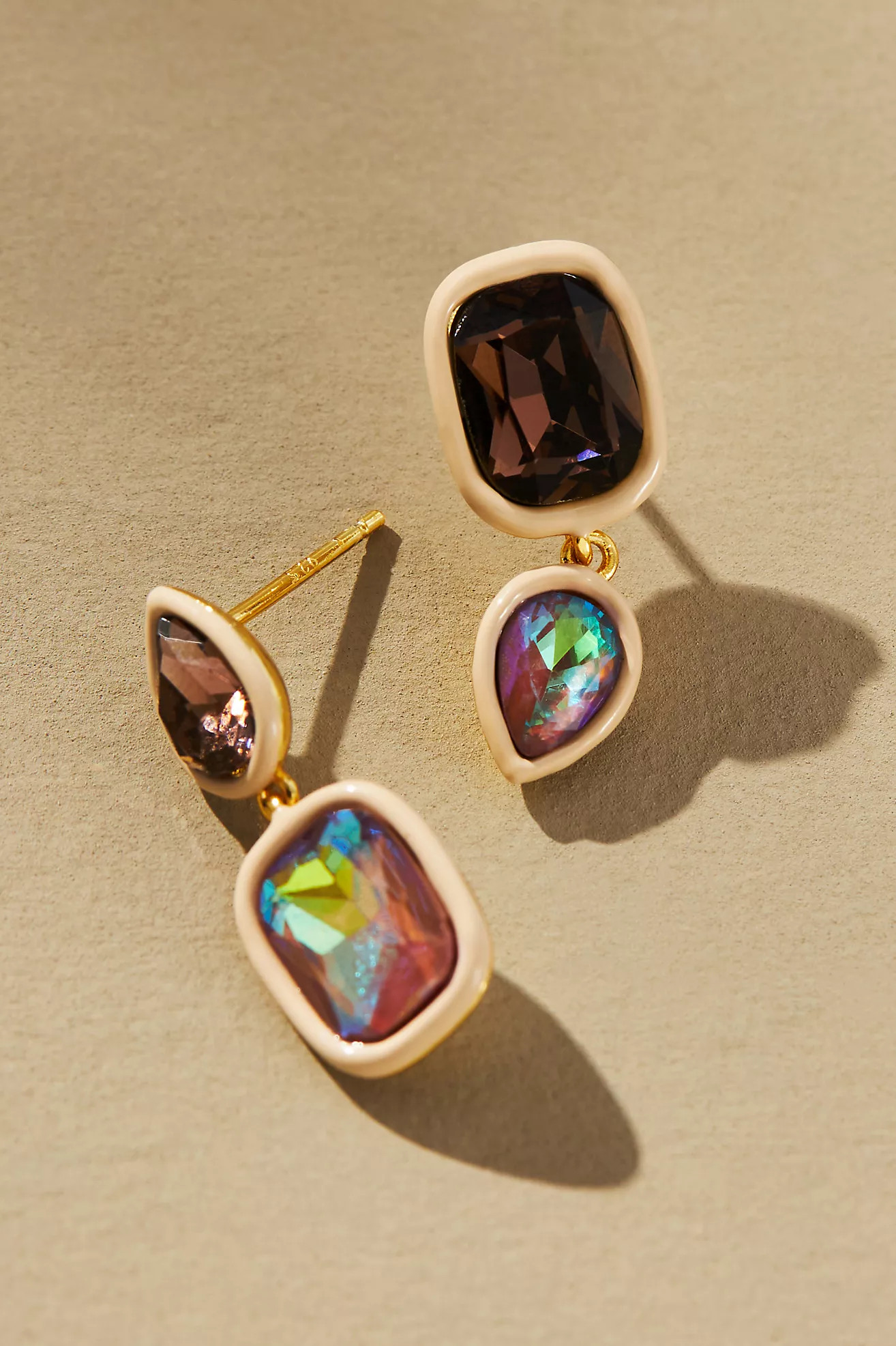 Asymmetrical Resin Crystal Drop Earrings | Anthropologie (US)
