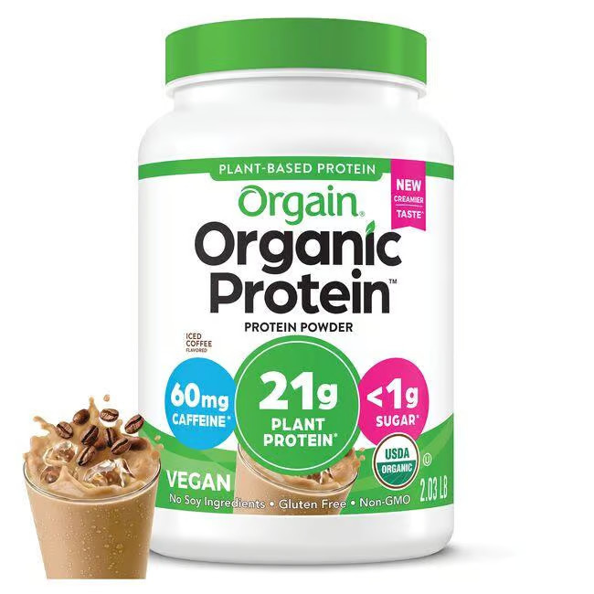 Orgain Organic Protein Plant Powder - Iced Coffee | 32.4 oz Powder | Swanson