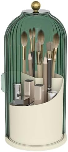 Makeup Brush Holder with Dustproof Cover 360 Rotating Makeup Brush Organizer for Vanity Bathroom,... | Amazon (US)