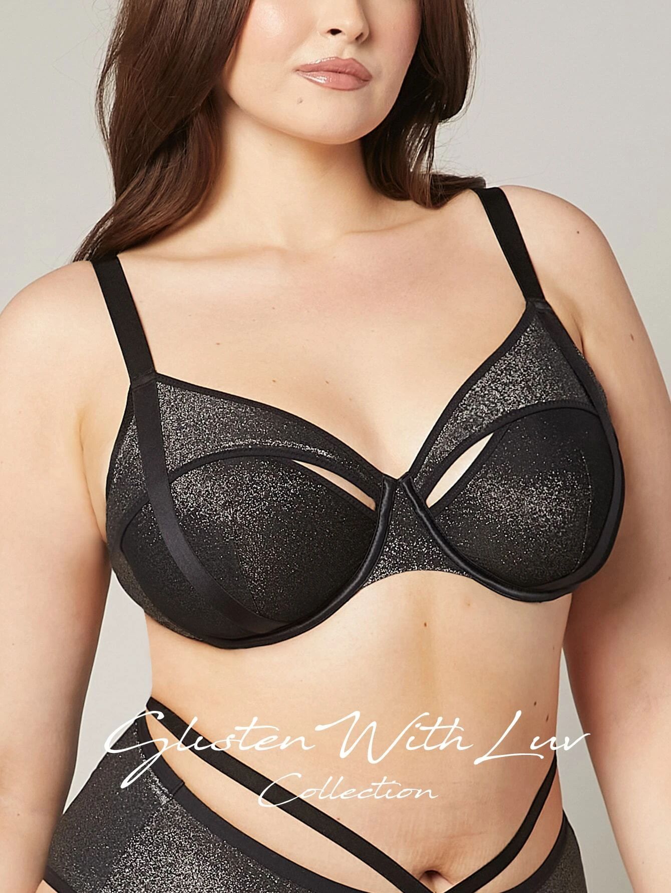 Luvlette Glisten with Luv Unlined Shimmering Cut-out Bra | SHEIN