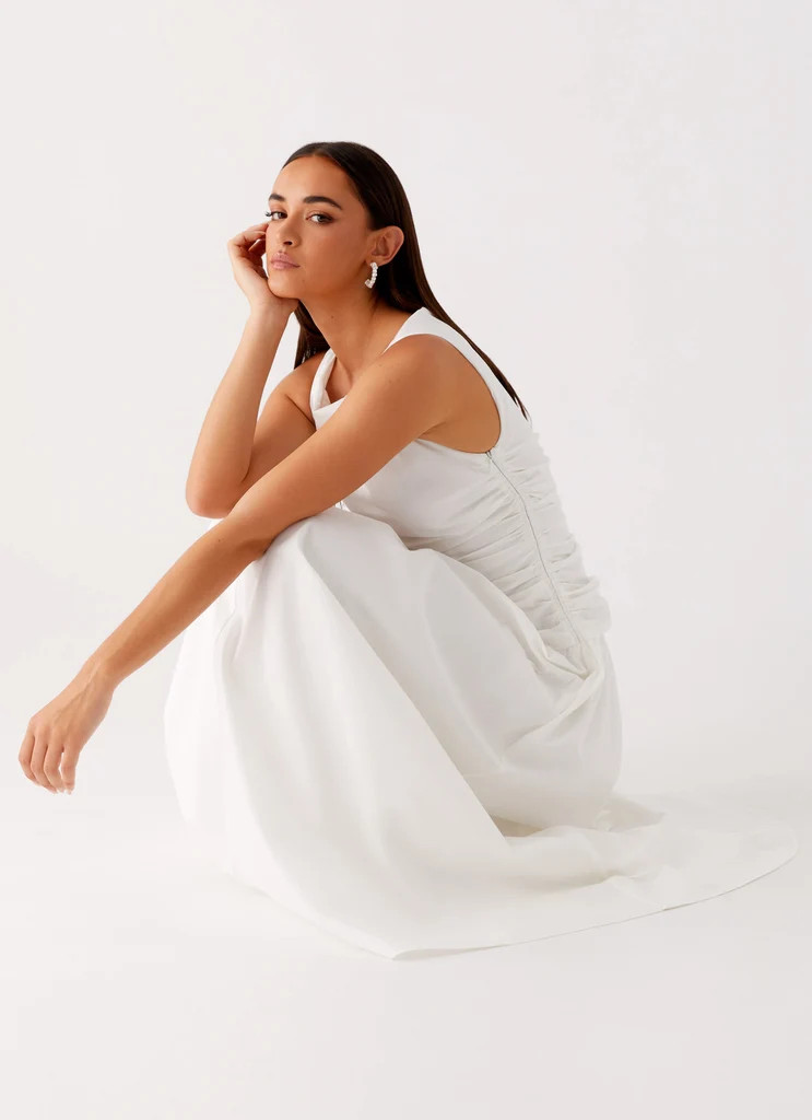 Carmel High Neck Maxi Dress - White | Peppermayo (Global)