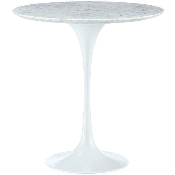 Lippa 20-inch Tulip White Marble-top Side Table | Bed Bath & Beyond