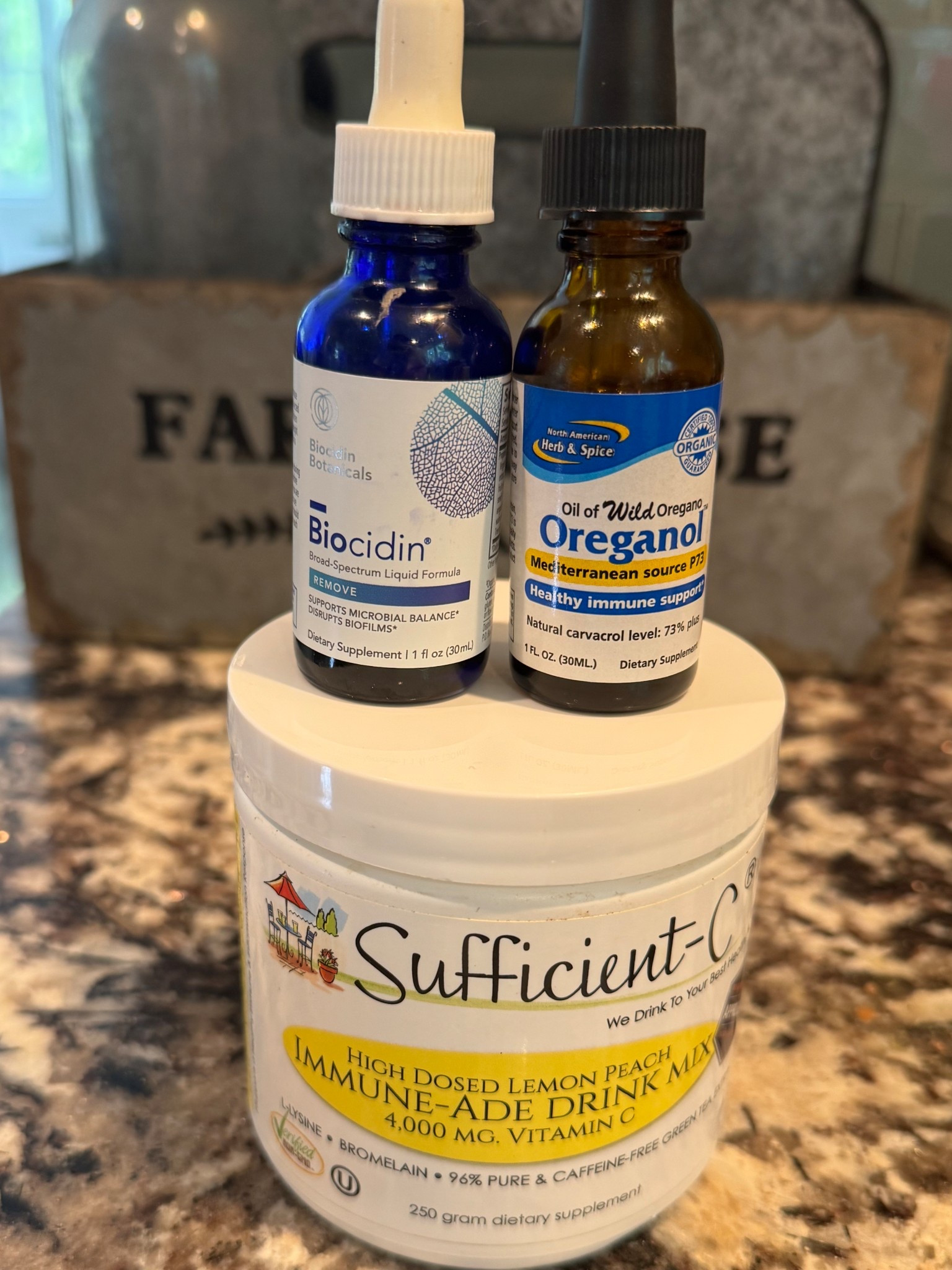 Immune boosting supplements to support a lowered immune system due to stress, lifestyle and when exposed to sickness. I use these as a first line of defense, but also throughout times of  illness. The Biocidin I use mostly for my kids, and is for all types of biofilm and viruses as well as the common cold and strep.  I use oregano oil for infections, as well as bronchitis and sinus infections. Sufficient – C is a high does vitamin C that is really effective for boosting the immune system without taking so many pills for vitamin C. It tastes delicious- a peach lemonade with all natural ingredients. #ltkwellness #wellness #holisticlife #lifestyle #momlife #nutritionist #fitnesstrainer #nutritioncoach

#LTKSeasonal