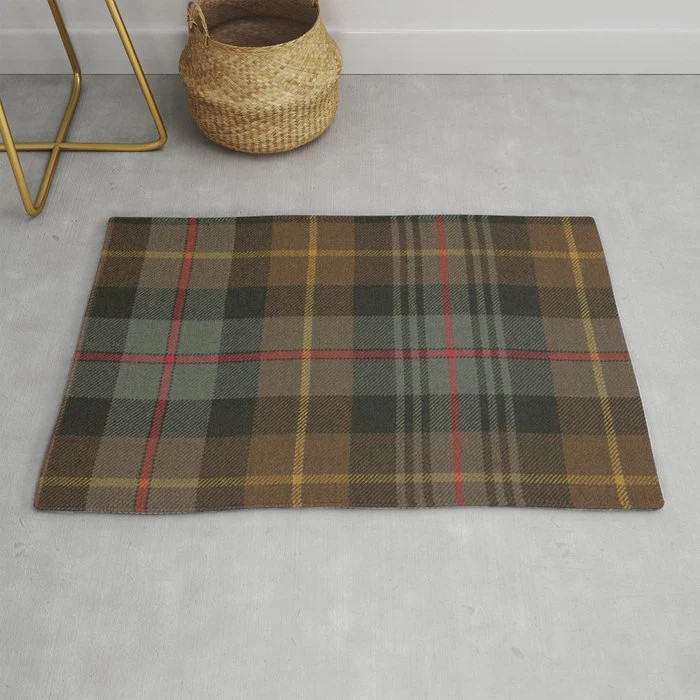 Vintage Brown Gray Tartan Plaid Pattern Rug | Society6