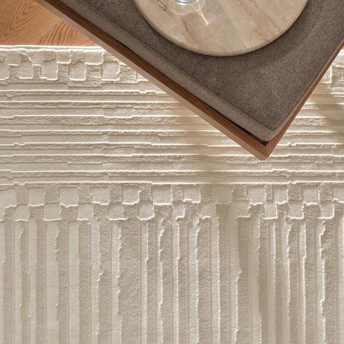 Revival Rugs Soloba 4'x6' Area Rugs - Washable, Medium Pile, Beige, Cream | Amazon (US)