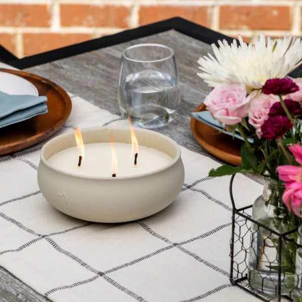 TIKI® Brand 7 Inch Diameter Ceramic Concrete Bowl White | Wayfair North America