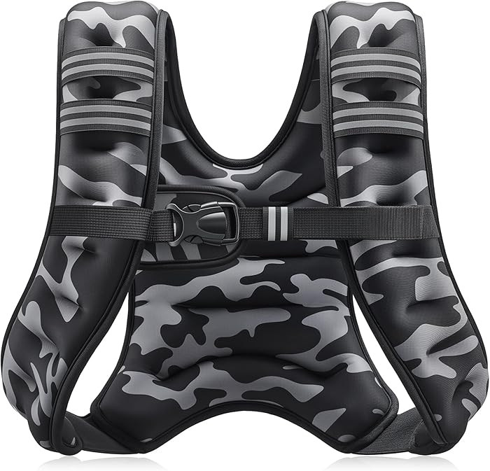 ZELUS Weighted Vest, 6lb/8lb/12lb/16lb/20lb/25lb/30lb Weight Vest with Reflective Stripe for Work... | Amazon (US)