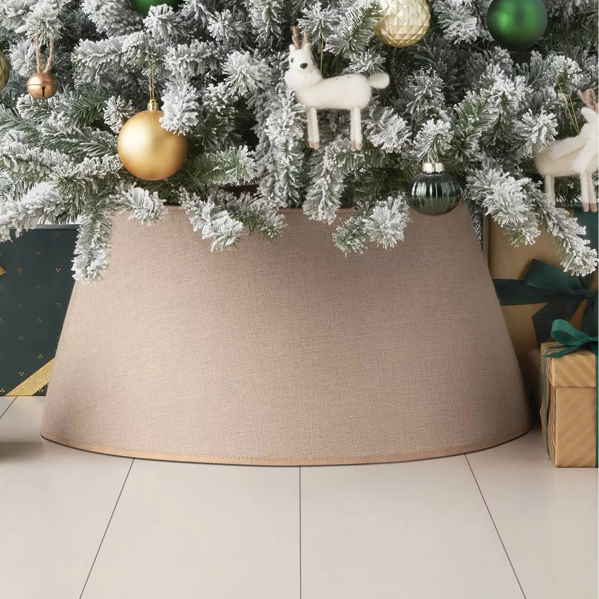 25" Roll-Up Fabric Christmas Tree Collar Natural - Wondershop™ | Target