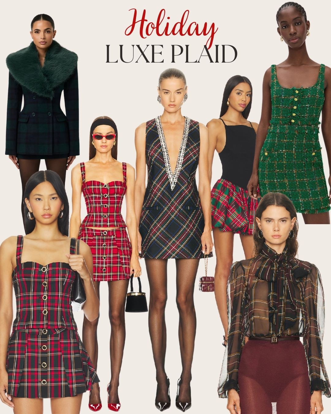 Holiday party dressing in luxe plaid 💚❤️

#LTKootd #LTKHoliday