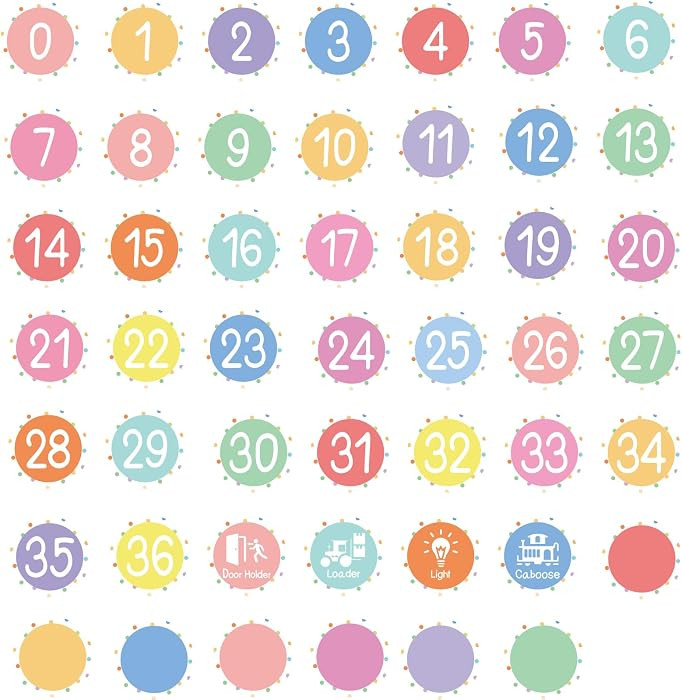 JarThenaAMCS 48Pcs Pastel Colors Number Stickers 4" Mini Dot Number Spot Marker Decals Large Boho... | Amazon (US)