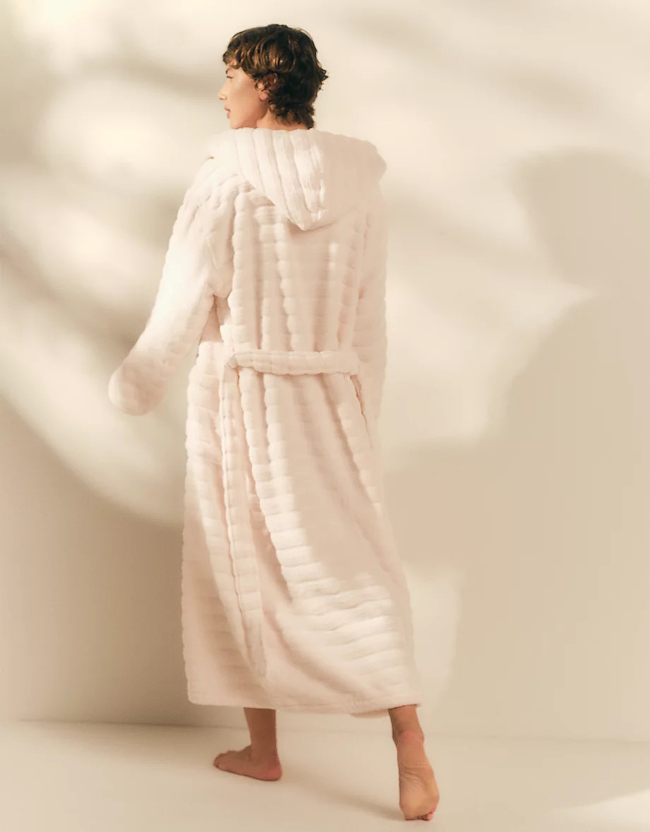 Unisex Organic Cotton Hooded Ribbed Hydrocotton Robe | The White Company UK & ROW