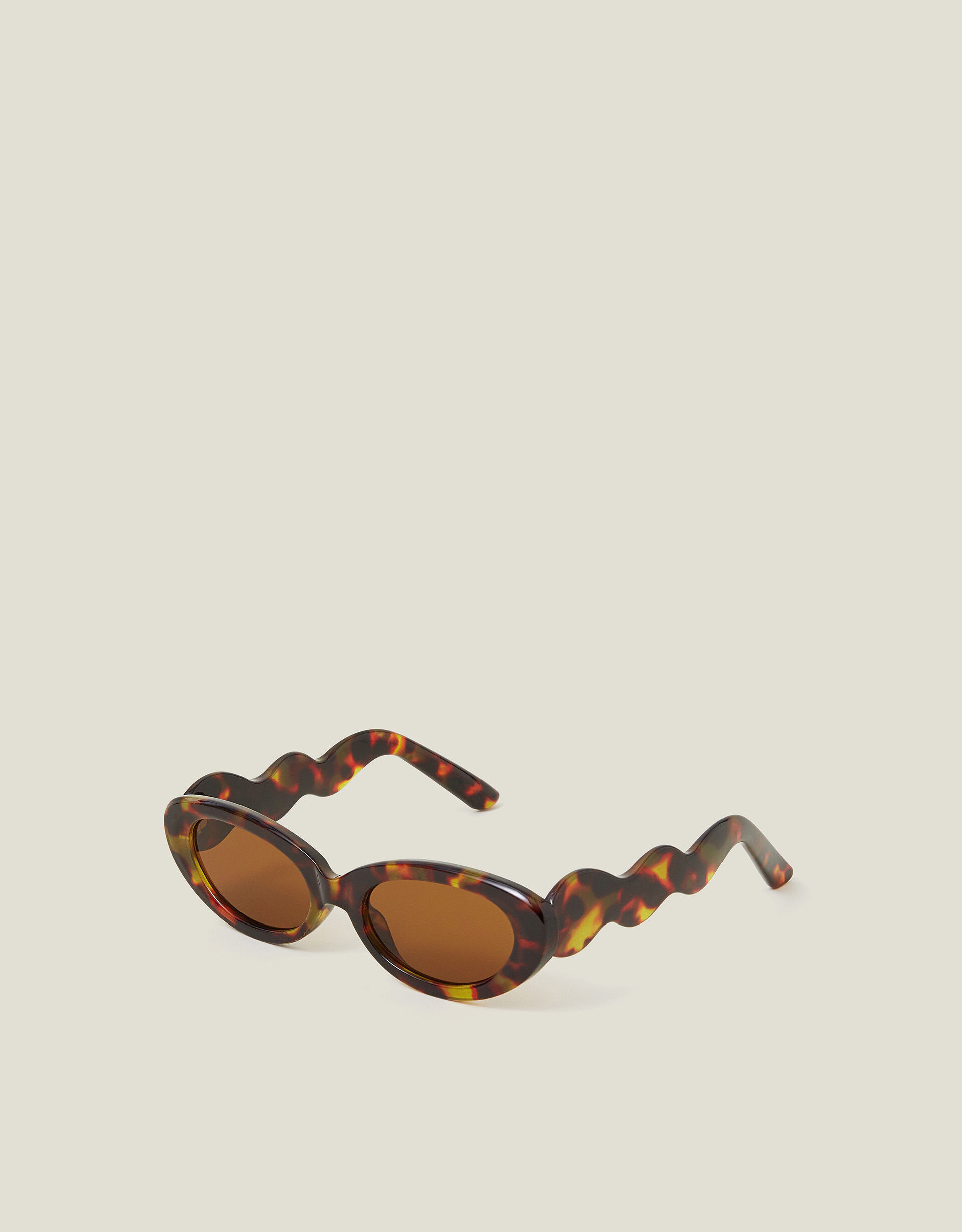 Tortoiseshell Wavy Oval Sunglasses | Accessorize (Global)