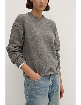 Beau Merino Knit Grey Marle | David Jones (Australia & New Zealand)
