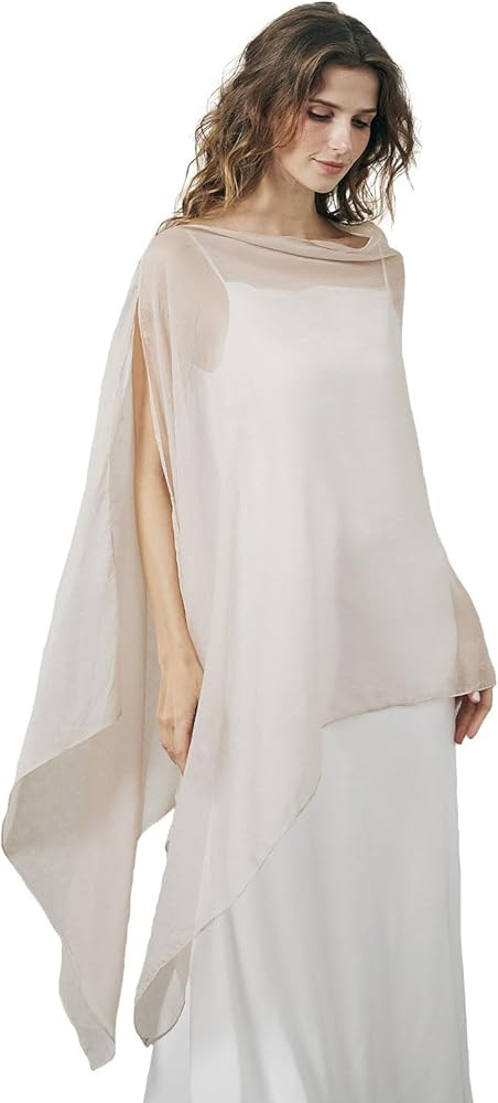 BEAUTELICATE Sheer Bridal Shawl for Wedding Dress 3 Multi-ways Shawl Bridesmaids Capelet Scarf | Amazon (US)