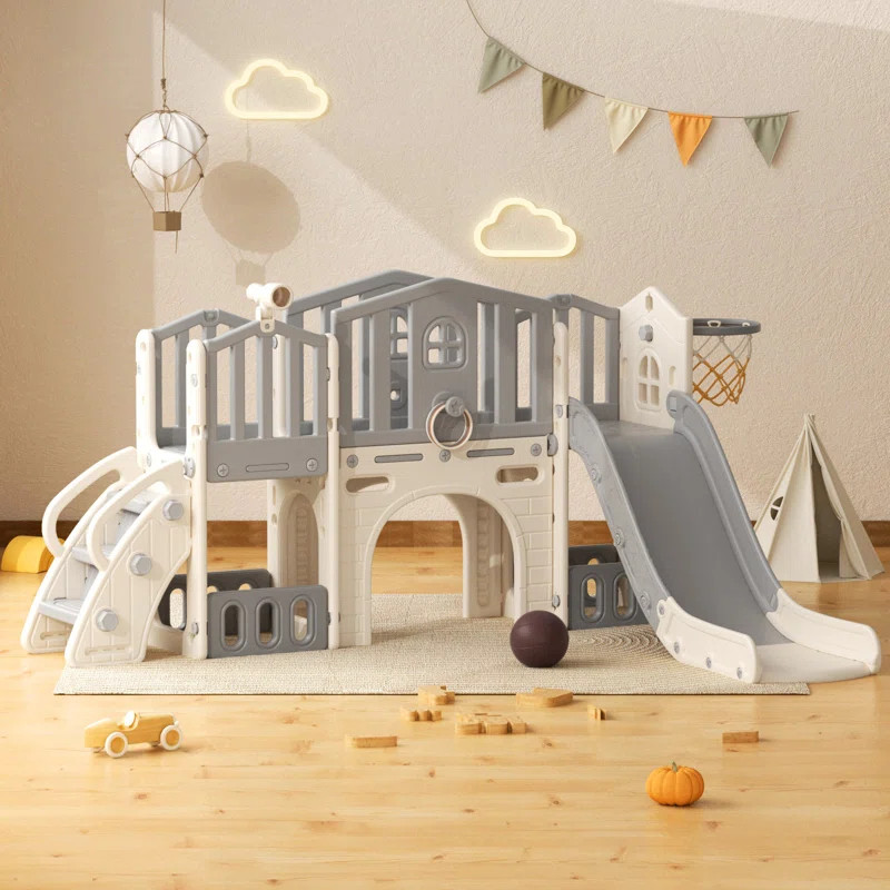 GLAF 9 In 1 Kids Slide, Toddler Slide With Climber Indoor Outdoor Playset & Reviews | Wayfair | Wayfair North America