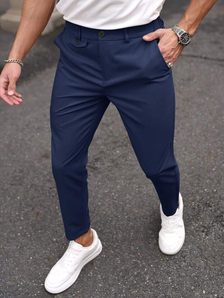 Manfinity Bizformal Men's Casual Solid Color Tapered Pants | SHEIN