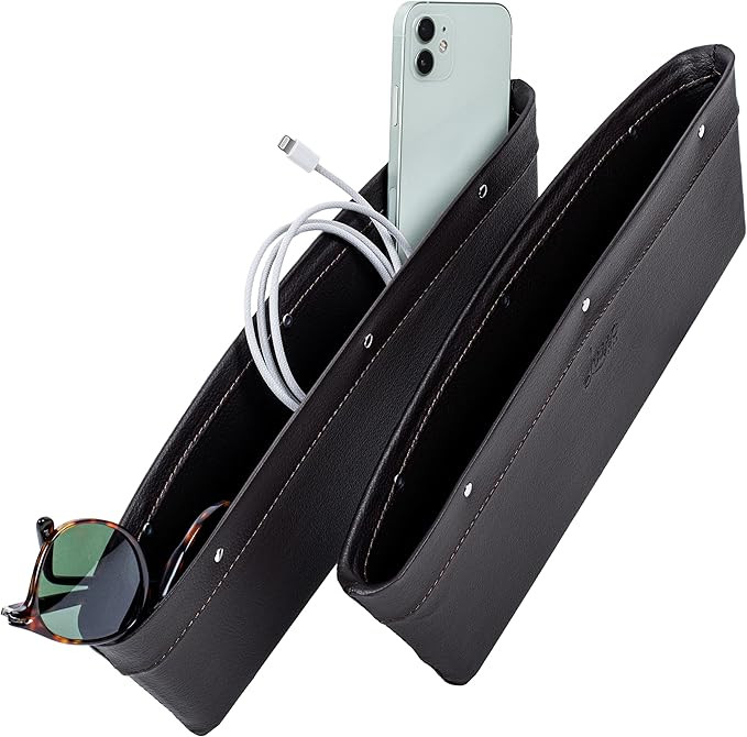 Lusso Gear 2 in 1 Car Seat Gap Organizer, Universal Fit, Adjustable Storage Pockets, 2 Set Front Car | Amazon (US)