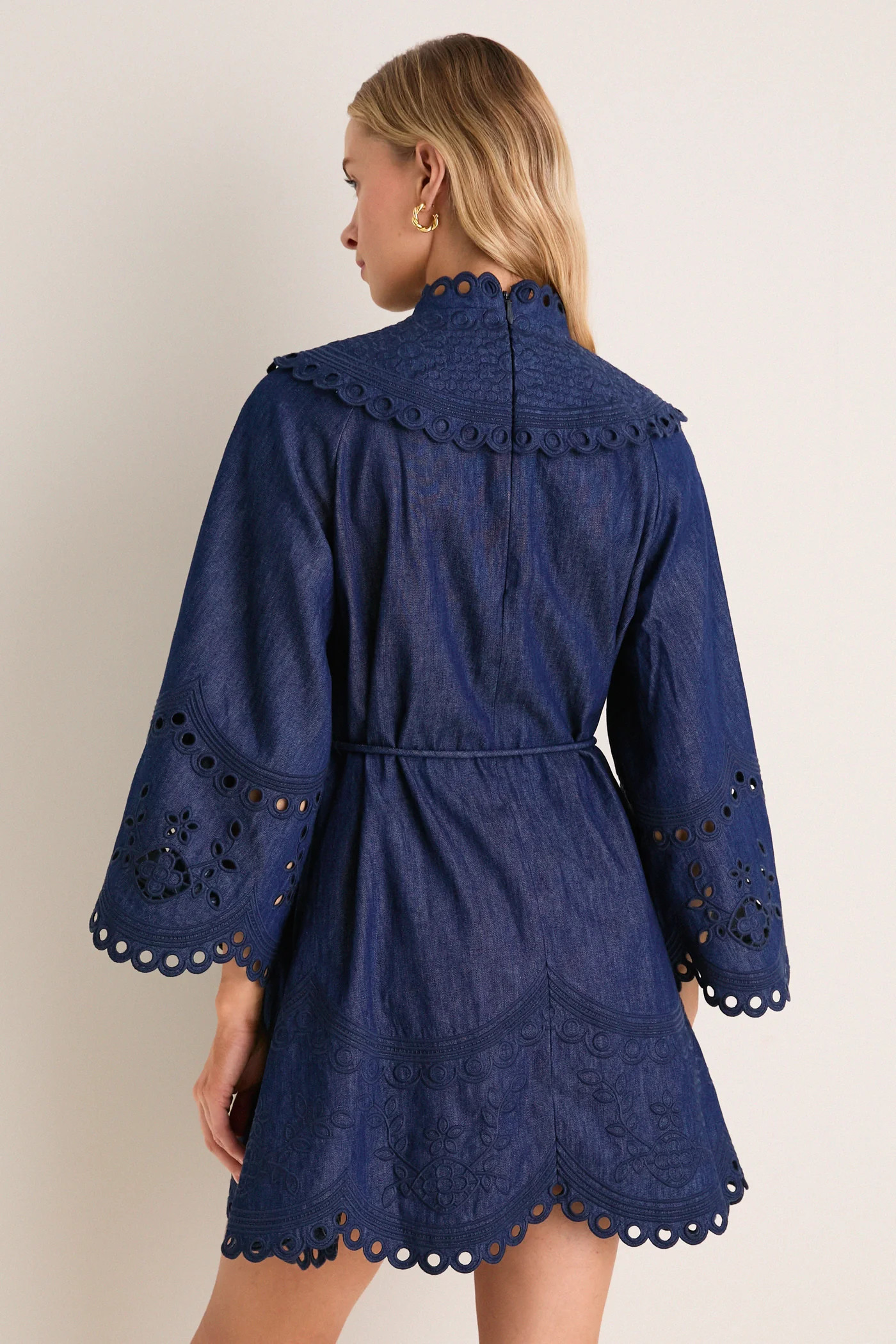Ink Mahon Broderie Denim Mini Dress | Tuckernuck (US)