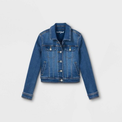Girls' Jean Jacket - Cat & Jack™ Medium Wash M: Snap Closure, Denim Style | Target