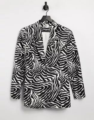 Public Desire blazer in zebra print | ASOS (Global)