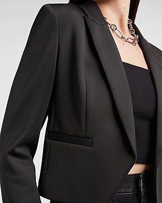 Supersoft Double Knit Cropped Blazer | Express