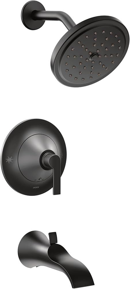 Moen TS2203BL Doux Posi-Temp Pressure Balancing Tub and Shower Trim Kit, Black Shower Head and Ha... | Amazon (US)