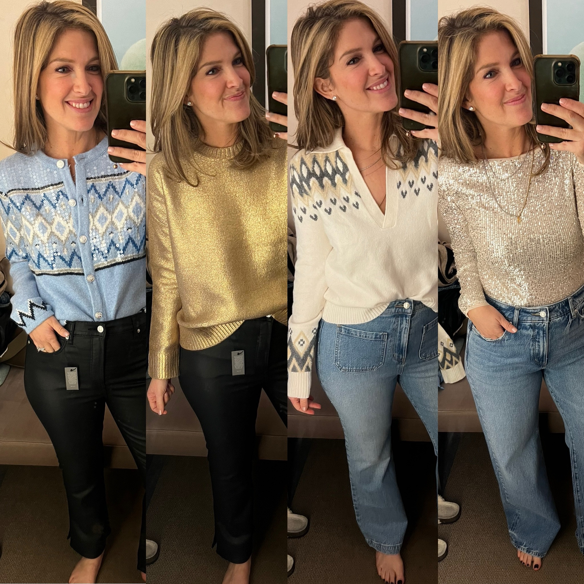 Loft new arrivals and everything is on sale!!!!! Comment “LOFT” to shop, or shop via the link in my bio, in stories, or in my “December Reels” favorites! 

Wearing a small in all tops. Love the festive colors and sequins…so fun! 

#loft #loftsale #loftholiday #holidaytops 

#LTKFindsUnder50 #LTKSeasonal #LTKGiftGuide
