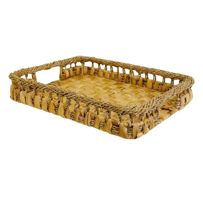 Woven Water Hyacinth & Seagrass Rectangle Tray, 16x12 | At Home