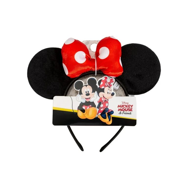 Disney Minnie Mouse Red Polka Dot Bow Ears Headband | Walmart (US)