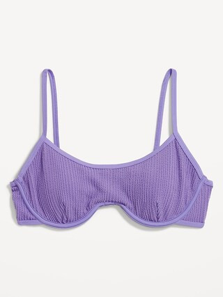 Ribbed Underwire Bikini Swim Top | Old Navy (CA)