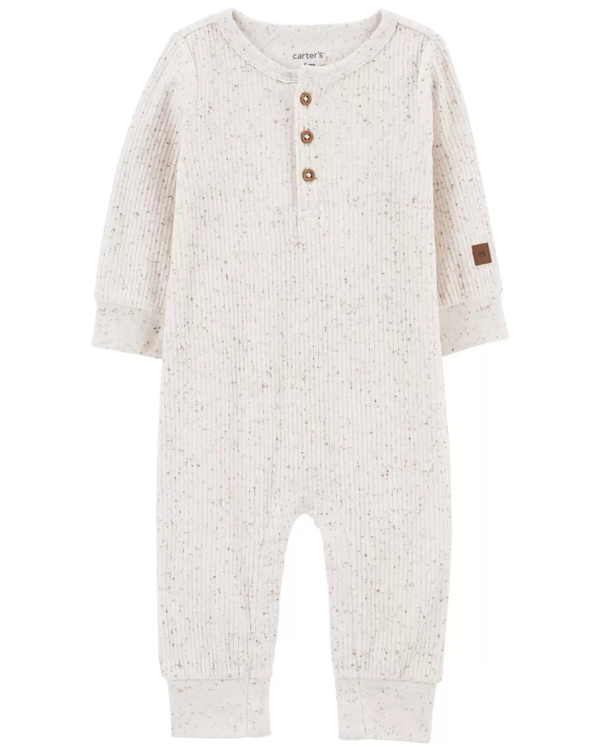Ivory Baby Drop Needle Rib Jumpsuit | carters.com | Carter's