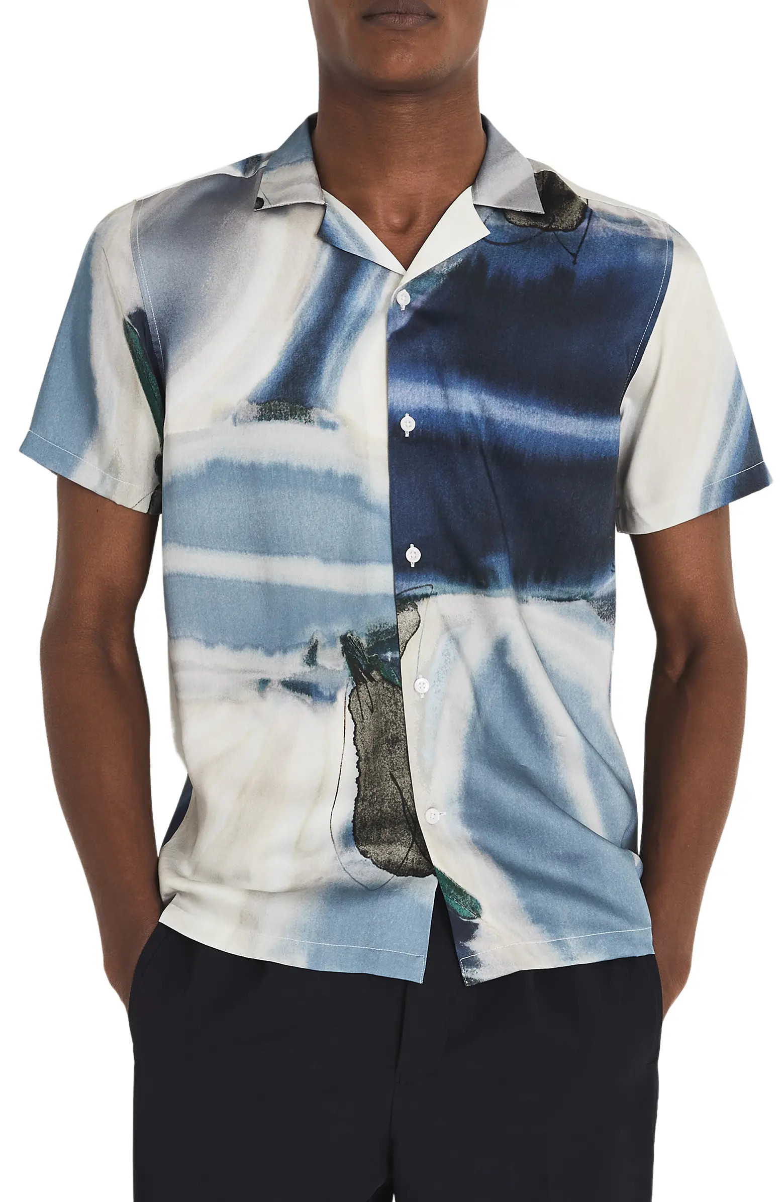 REISS Pedro Slim Fit Short Sleeve Button-Up Camp Shirt | Nordstromrack | Nordstrom Rack