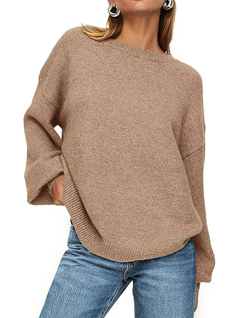 PRETTYGARDEN Women's Winter Sweaters Casual Crew Neck Long Sleeve Pullover Ribbed Knit Loose Fit ... | Walmart (US)