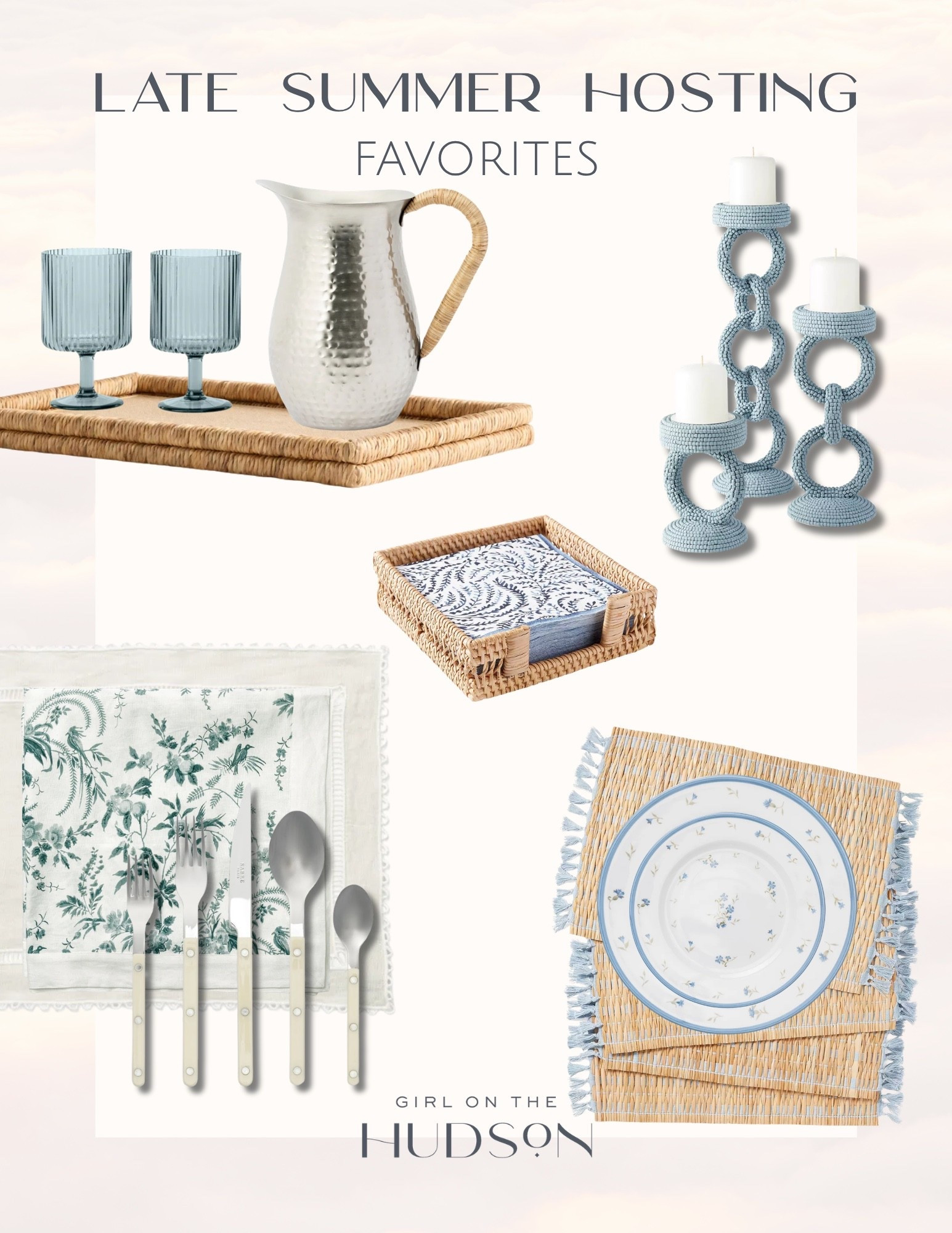 Late summer hosting is all about the little details that make a table feel special. I love mixing woven textures, soft blue tones and pretty serving pieces for an easy setup that still feels thoughtful.

late summer hosting, table setting, blue dinnerware, woven placemats, entertaining essentials, serving pieces, candle holders, tabletop decor, summer entertaining, Girl on the Hudson

#LTKHome #LTKSeasonal