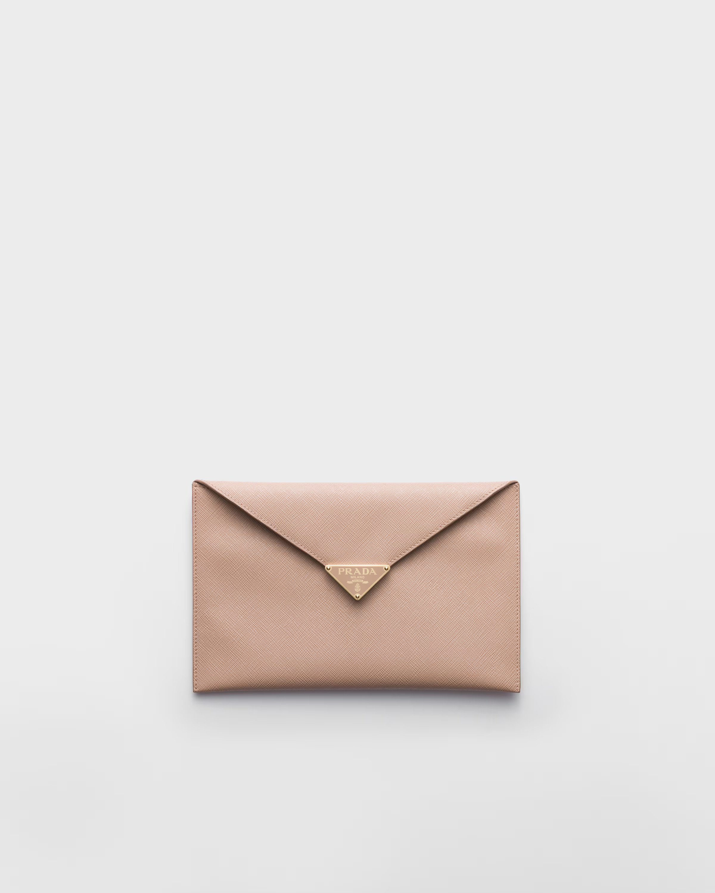 Saffiano leather envelope clutch | Prada US